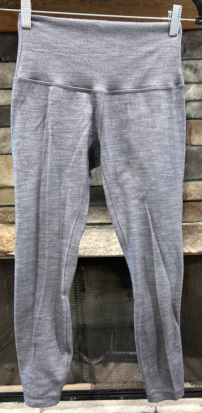 Women’s LULULEMON Gray Align II 25” Mini Heathered Leggings Size 6 *A4